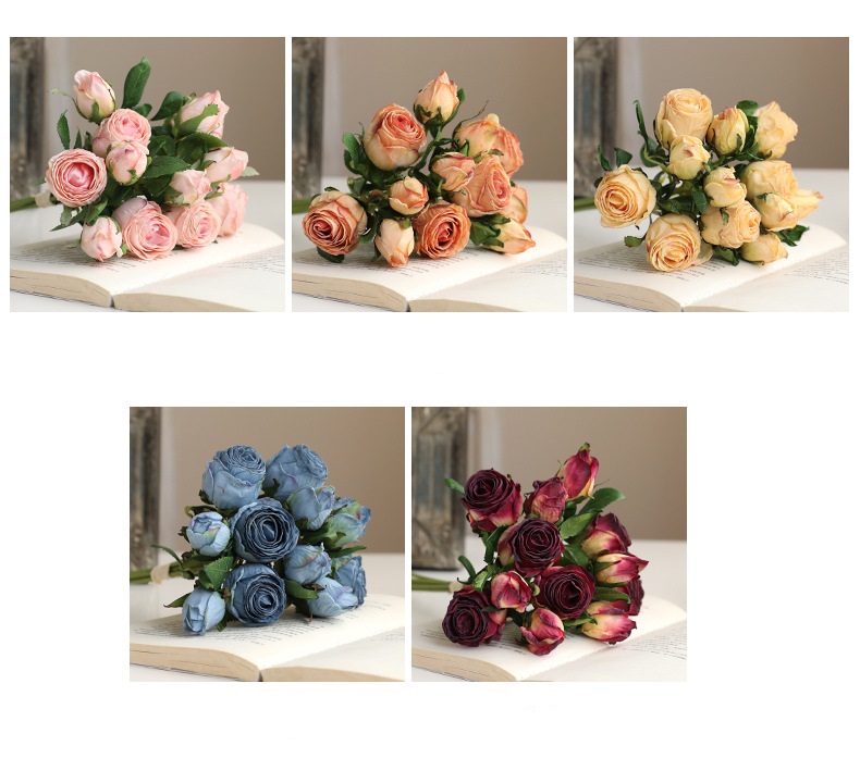 Hoa lụa hồng Retro trang trí cửa hàng HNT0715 | Flexdecor VN | 27