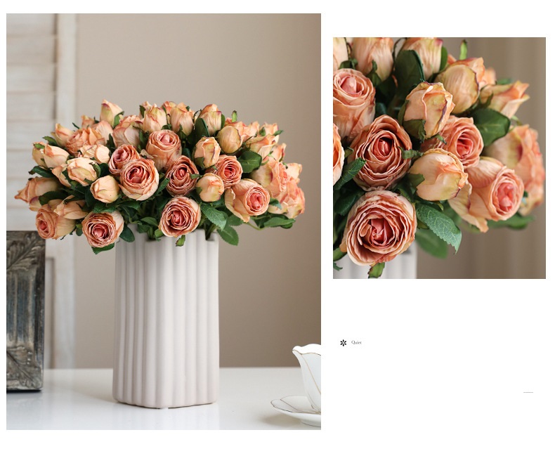 Hoa lụa hồng Retro trang trí cửa hàng HNT0715 | Flexdecor VN | 29
