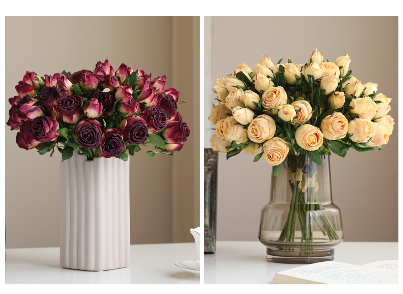 Hoa lụa hồng Retro trang trí cửa hàng HNT0715 | Flexdecor VN | 3