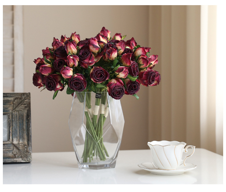 Hoa lụa hồng Retro trang trí cửa hàng HNT0715 | Flexdecor VN | 7