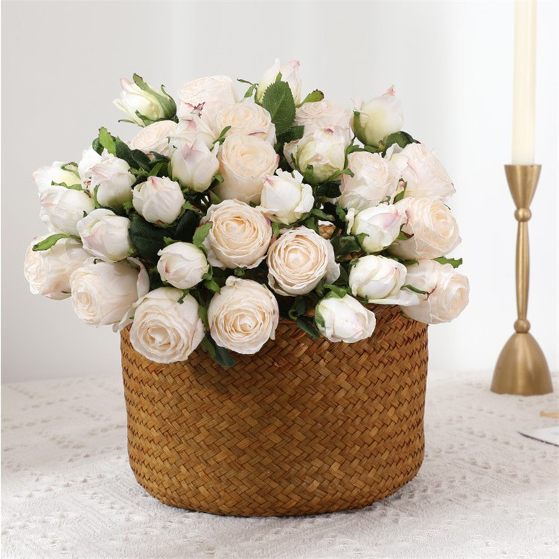 Hoa lụa hồng Retro trang trí cửa hàng HNT0715 | Flexdecor VN | 15