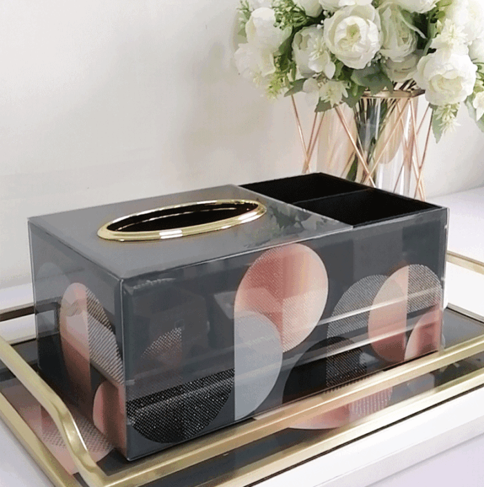 Hộp đựng khăn giấy thủy tinh đa năng sang trọng ZZ5941 | Flexdecor VN | 1