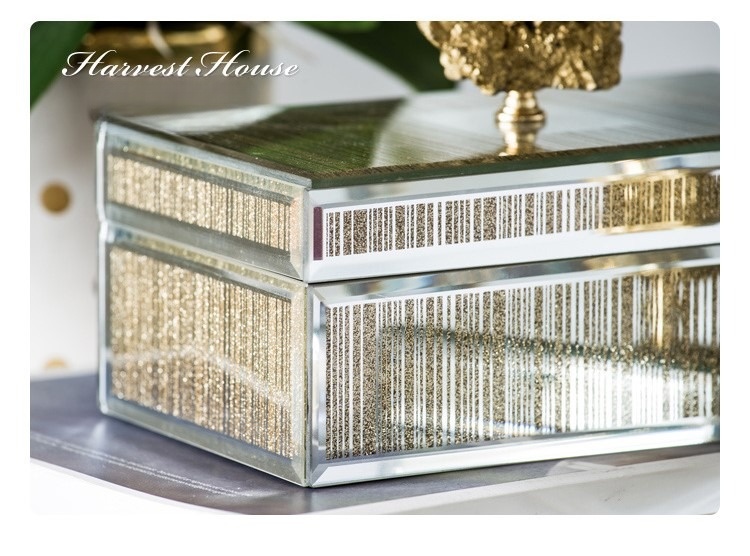 Hộp đựng trang sức bằng thủy tinh ánh vàng HC4407 | Flexdecor VN | 19