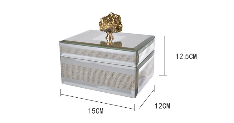Hộp đựng trang sức bằng thủy tinh ánh vàng HC4407 | Flexdecor VN | 5