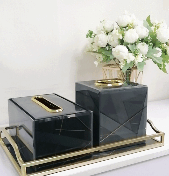Hộp khăn giấy chất liệu kính 3D cao cấp ZZ9943