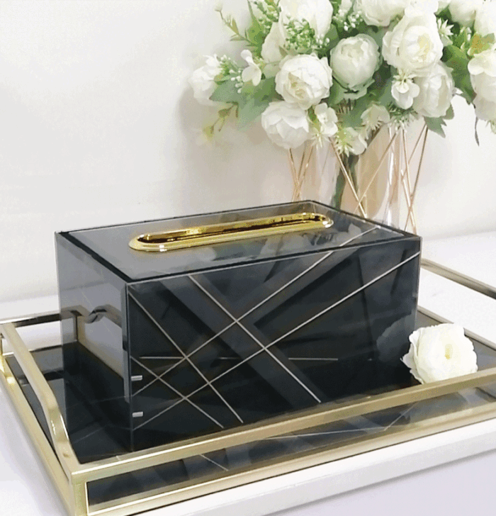 Hộp khăn giấy chất liệu kính 3D cao cấp ZZ9943 | Flexdecor VN | 1