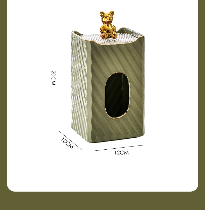 Hộp khăn giấy sọc gấu vàng sang trọng CCD6423 | Flexdecor VN | 7