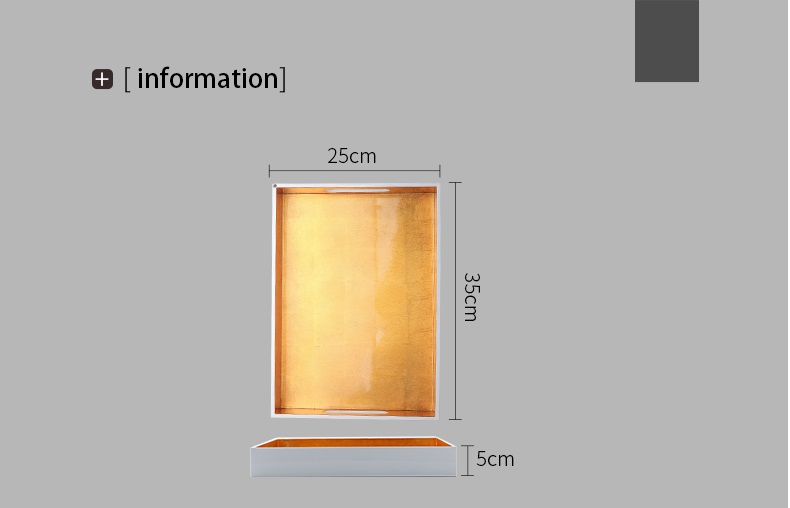 Khay gỗ chữ nhật dát lá vàng sang trọng XM9772B | Flexdecor VN | 7