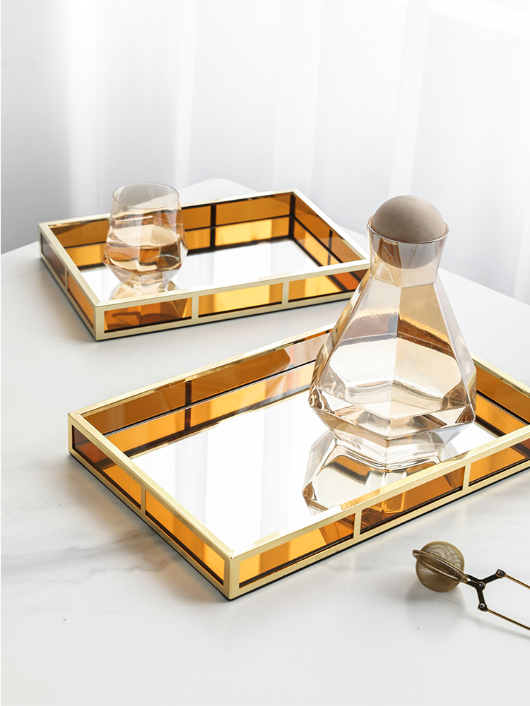 Khay gương vàng hợp kim để nước hoa XM5753 | Flexdecor VN | 3