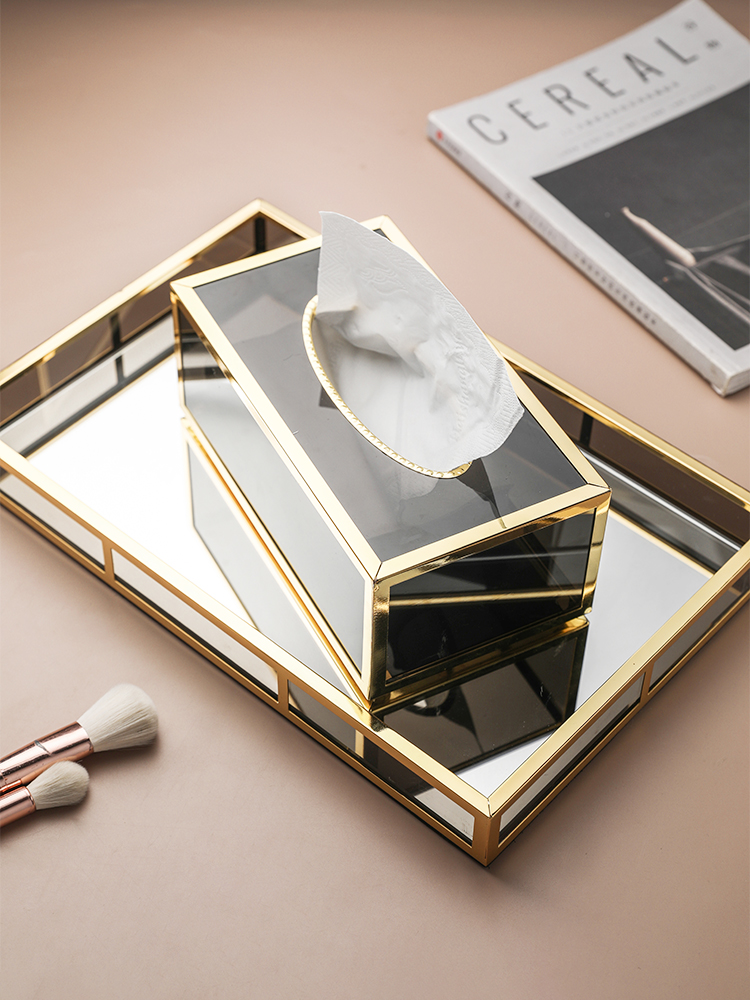 Khay gương vàng hợp kim để nước hoa XM5753 | Flexdecor VN | 9