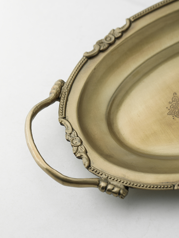 Khay trà bằng đồng cổ điển trang trí XM0007 | Flexdecor VN | 15