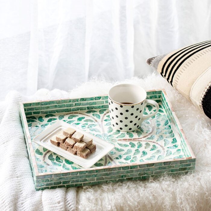 Khay trang trí khảm xà cừ sang trọng HC6599