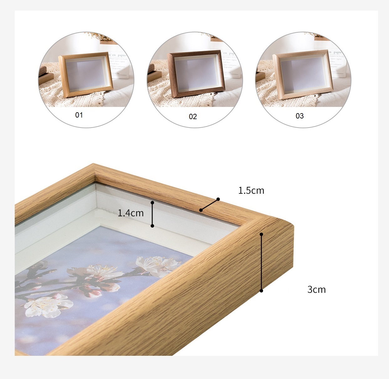 Khung ảnh gỗ trang trí bàn tối giản YSD5792 | Flexdecor VN | 13