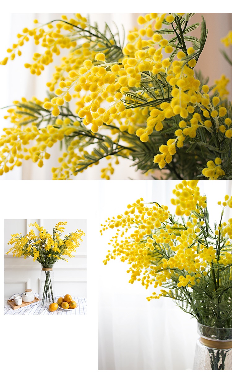 Phụ kiện cắm hoa mô phỏng mimosa HNT5561 | Flexdecor VN | 9