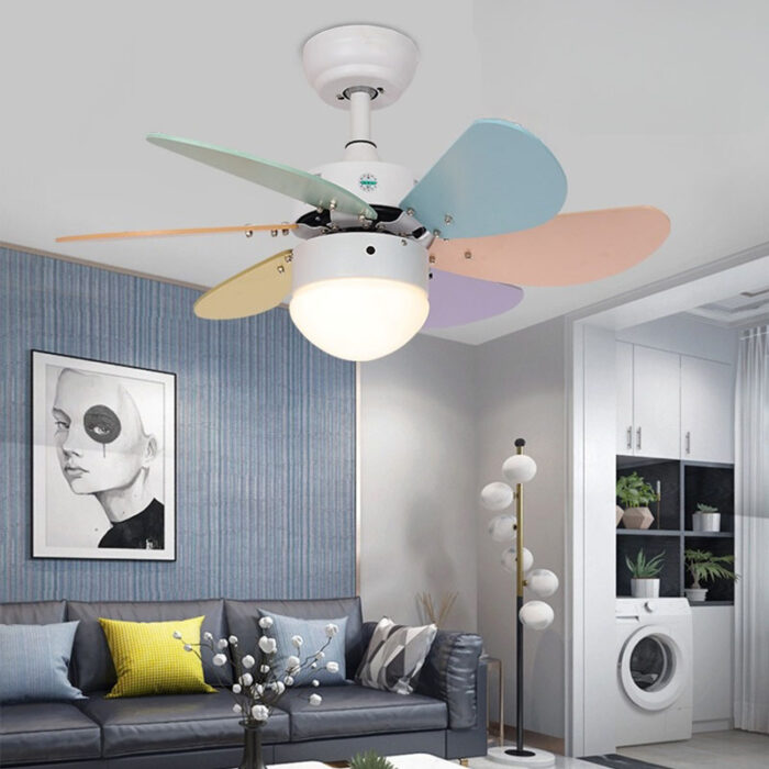 Quạt trần đèn cánh gỗ tự nhiên trang trí phòng F2019AB | Flexdecor VN | 1