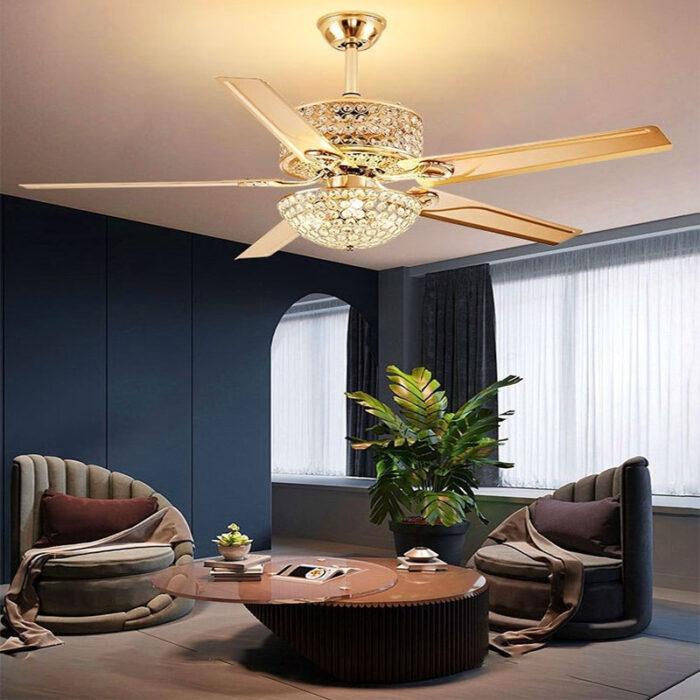 Quạt trần đèn pha lê trang trí phòng khách ZH-1218 | Flexdecor VN | 1