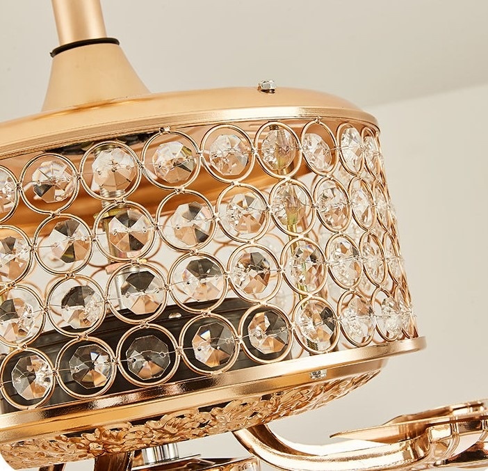 Quạt trần đèn pha lê trang trí phòng khách ZH-1218 | Flexdecor VN | 7