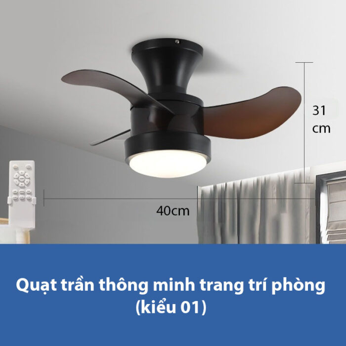 Quạt trần thông minh trang trí phòng hiện đại ZH-8369 | Flexdecor VN | 2