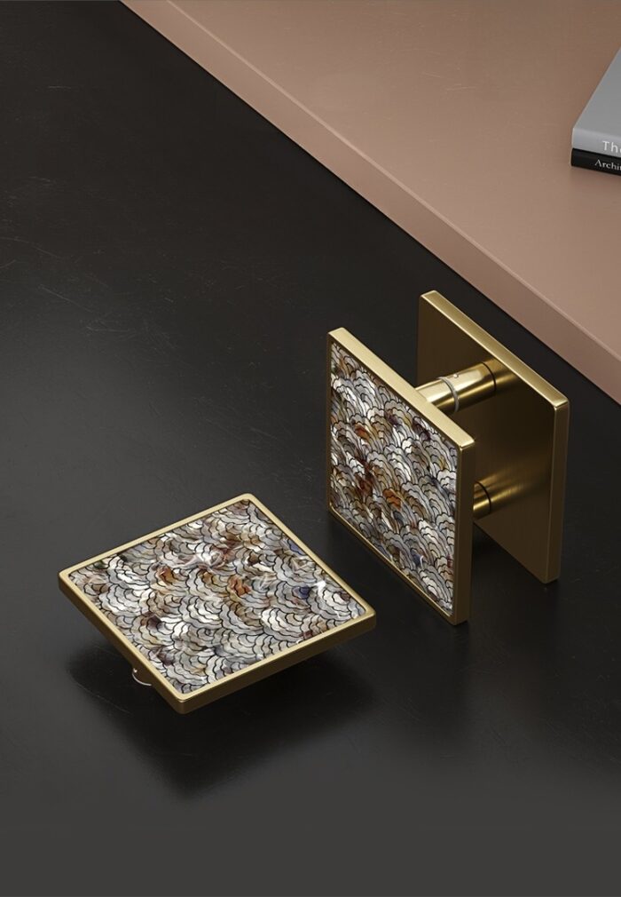 Tay nắm cửa cao cấp nhà hàng khách sạn khảm trai GU-9128 | Flexdecor VN | 2