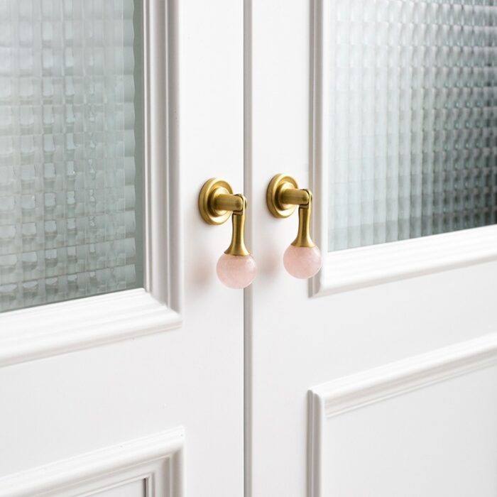 Tay nắm cửa gỗ bằng đồng và pha lê kiểu Pháp LSJDZ | Flexdecor VN | 2
