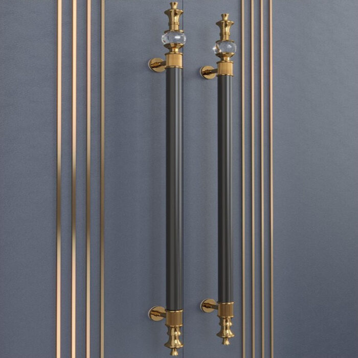 Tay nắm cửa sang trọng bằng inox và pha lê GU-5057 | Flexdecor VN | 2