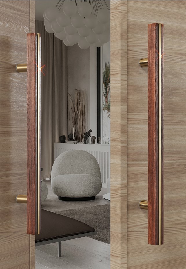 Tay nắm cửa tối giản bằng gỗ decor phòng khách GU-9395 | Flexdecor VN | 13