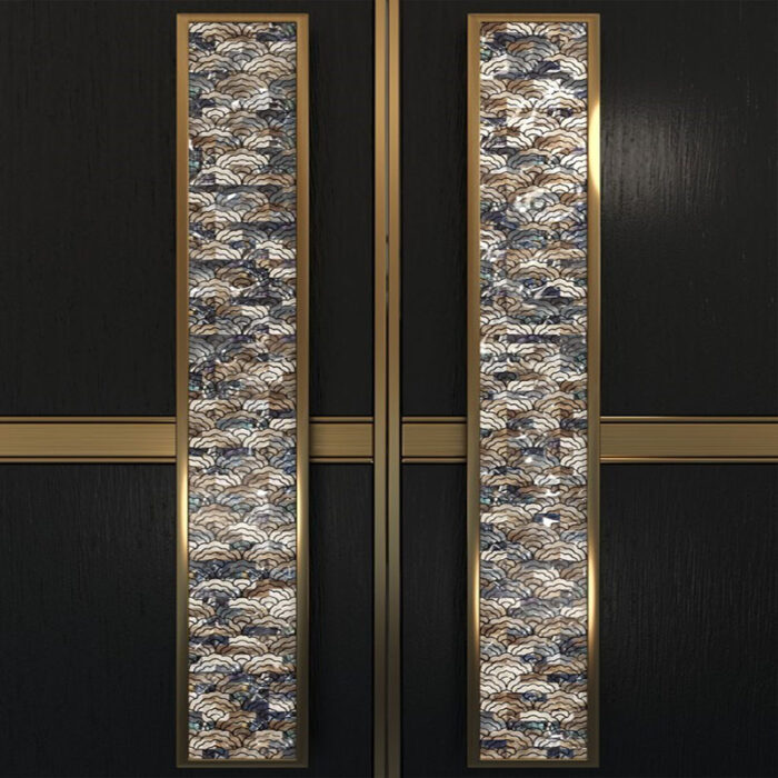 Tay nắm cửa phòng khách hợp kim nhôm khảm trai GU-0375 | Flexdecor VN | 2