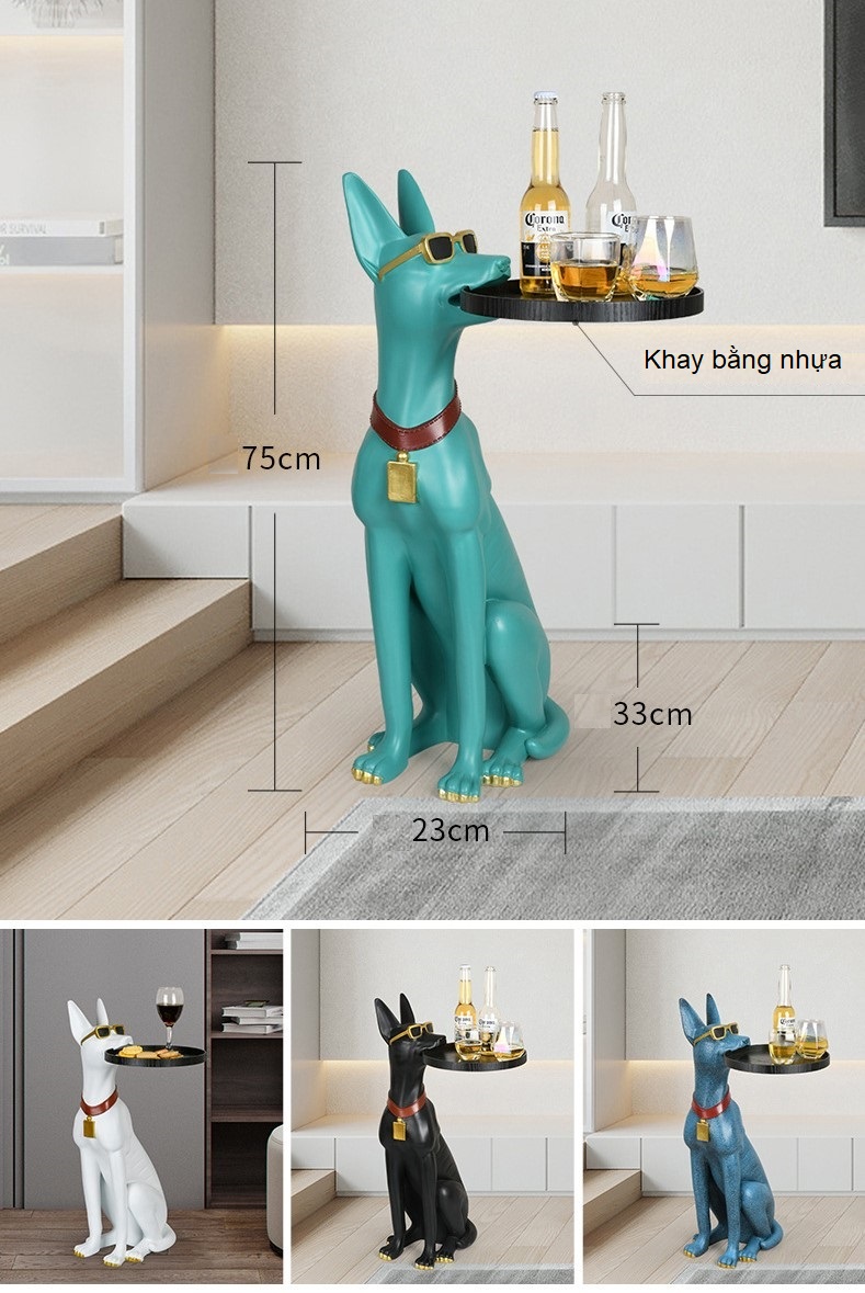 Tượng chú chó để sàn phòng khách sang trọng QXA7983A | Flexdecor VN | 9