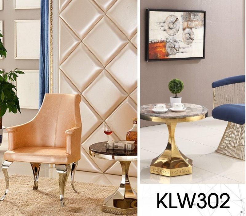 Bàn cà phê decor bằng đồng mặt đá sang trọng KLW302 | Flexdecor VN | 10