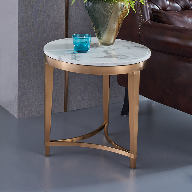 Bàn cà phê decor bằng thép mặt đá hiện đại tối giản KLW016 | Flexdecor VN | 6