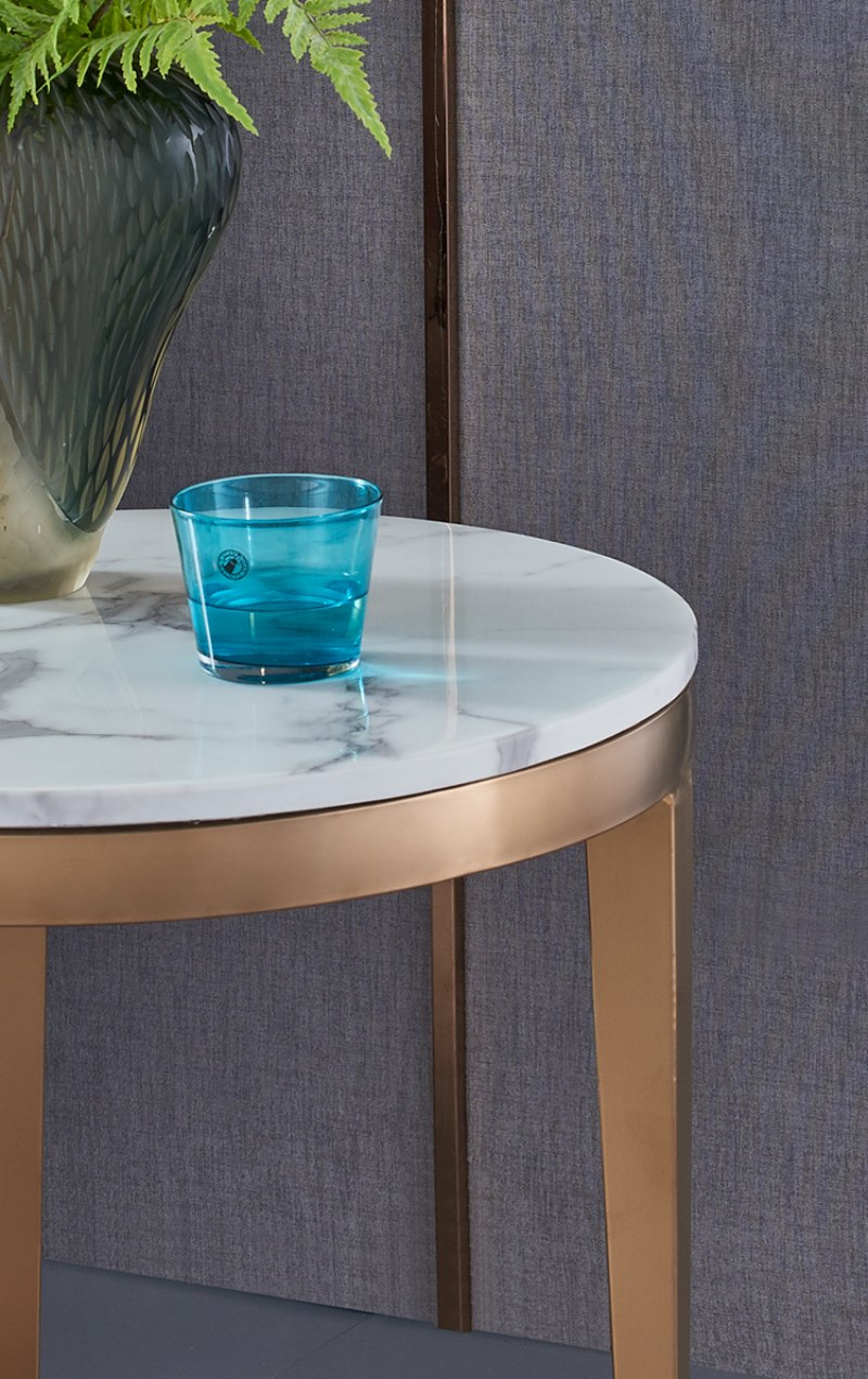 Bàn cà phê decor bằng thép mặt đá hiện đại tối giản KLW016 | Flexdecor VN | 8