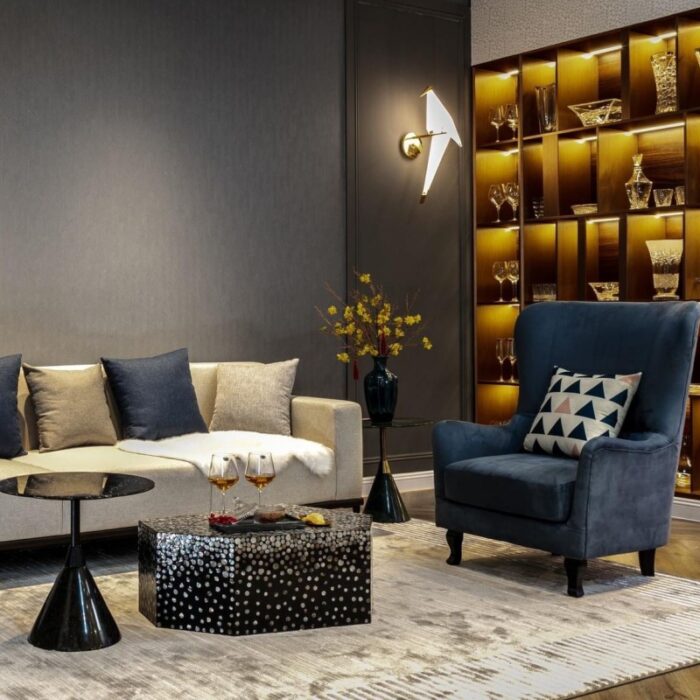 Bàn cà phê gỗ khảm trai sáng tạo hình lục giác SPKH01 | Flexdecor VN | 4