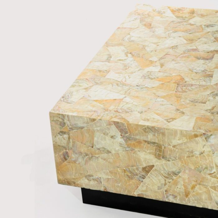 Bàn cà phê gỗ khảm xà cừ hình vuông thanh lịch LPS01 | Flexdecor VN | 2