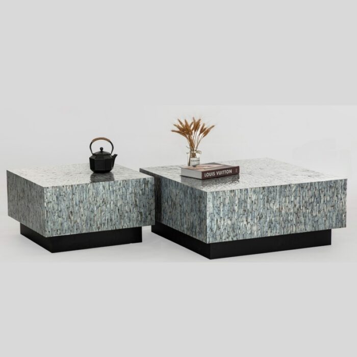 Bàn cà phê gỗ khảm xà cừ hình vuông thanh lịch LPS01 | Flexdecor VN | 1