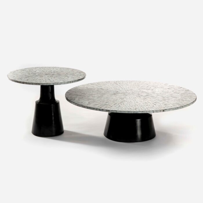 Bàn cà phê khảm trai đế composite sang trọng CB02 | Flexdecor VN | 2