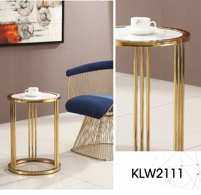 Bàn cà phê trang trí tròn hiện đại tối giản mặt đá KLW2111 | Flexdecor VN | 10