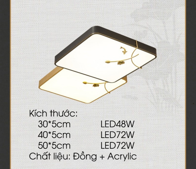 Đèn ốp trần đồng cao cấp sen và koi vàng nhám ZXL064Y | Flexdecor VN | 11