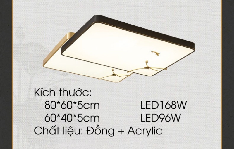 Đèn ốp trần đồng cao cấp sen và koi vàng nhám ZXL064Y | Flexdecor VN | 13