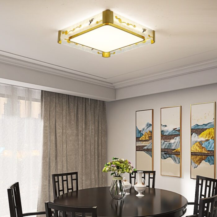 Đèn ốp trần vuông cao cấp sang trọng hạc và sen FL8077A | Flexdecor VN | 1