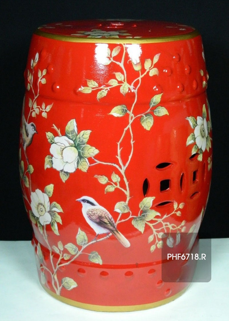 Đôn trang trí gốm sứ chim và hoa tinh tế PHF6718 | Flexdecor VN | 25
