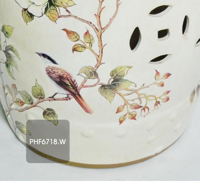 Đôn trang trí gốm sứ chim và hoa tinh tế PHF6718 | Flexdecor VN | 15