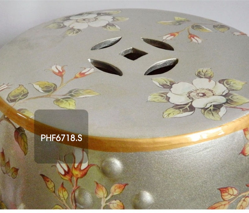 Đôn trang trí gốm sứ chim và hoa tinh tế PHF6718 | Flexdecor VN | 3