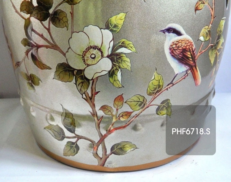 Đôn trang trí gốm sứ chim và hoa tinh tế PHF6718 | Flexdecor VN | 7