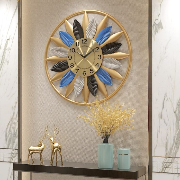 Đồng hồ treo tường mặt trời và lông chim BYJJ25 | Flexdecor VN | 2