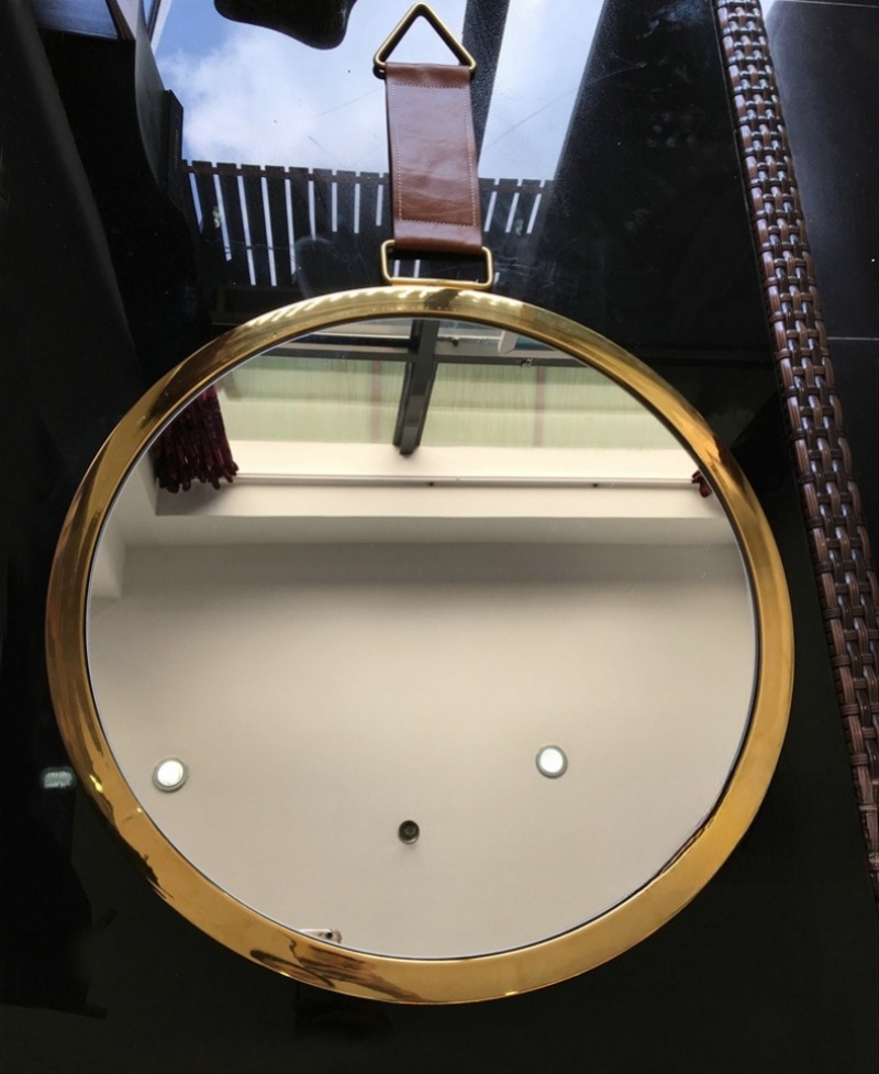 Gương tròn treo tường Decor dây da cao cấp QMM2046 | Flexdecor VN | 81