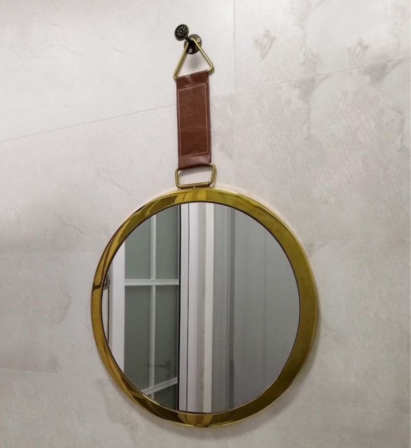 Gương tròn treo tường Decor dây da cao cấp QMM2046 | Flexdecor VN | 59