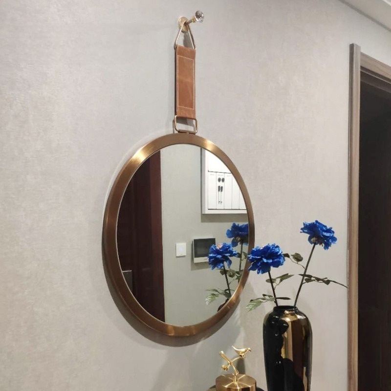 Gương tròn treo tường Decor dây da cao cấp QMM2046 | Flexdecor VN | 91