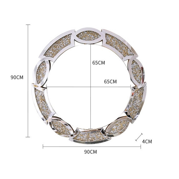 Gương tròn treo tường kim cương sang trọng YCA6918 | Flexdecor VN | 43
