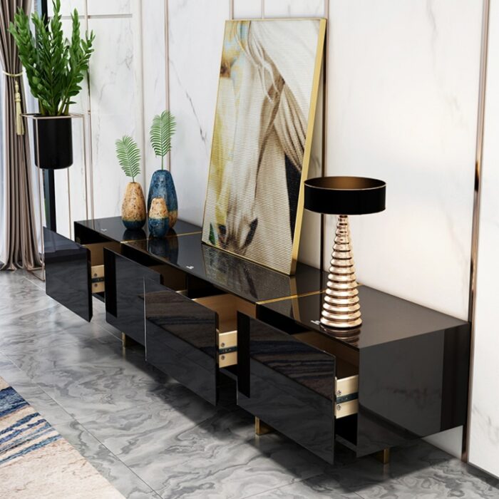 Kệ tivi decor cao cấp ốp kính phong cách Ý KLW0895A | Flexdecor VN | 2