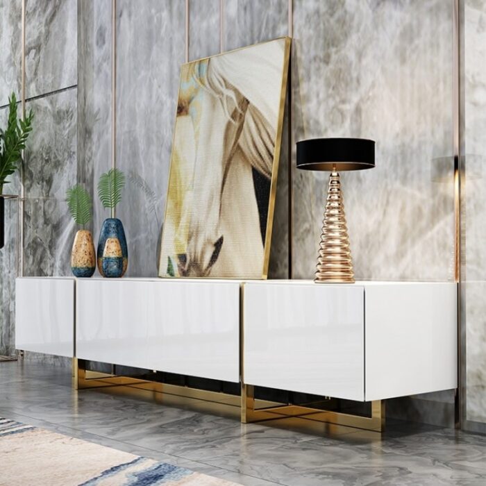 Kệ tivi decor cao cấp ốp kính phong cách Ý KLW0895A | Flexdecor VN | 1